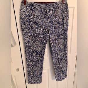 Navy Paisley Print Charter Club Classic Fit Pants. Size 14.